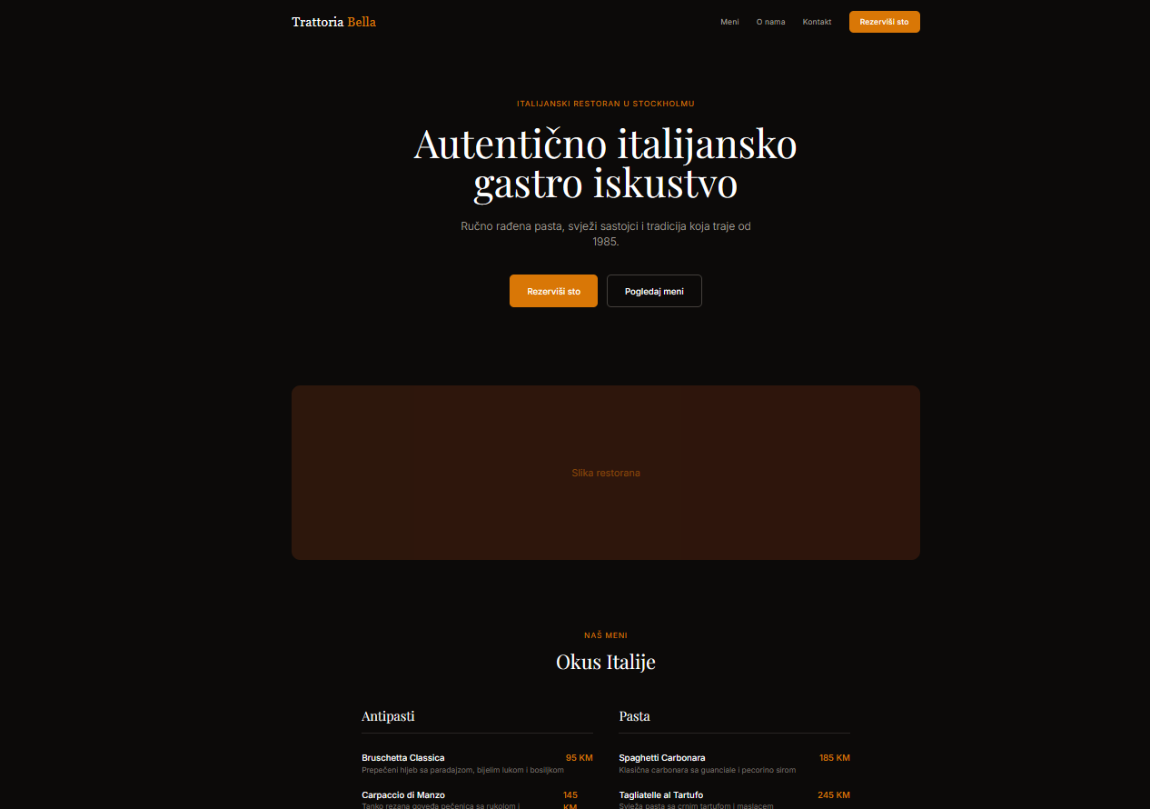 Restoran Web Stranica